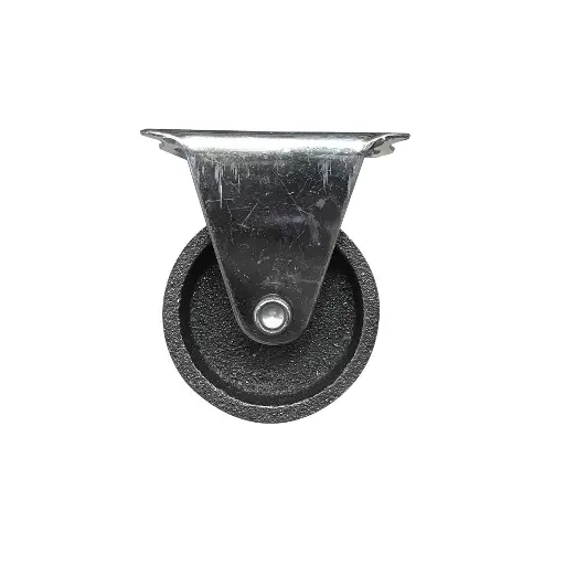 [lock0133] ล้อเหล็กขาตาย 5" พร้อมแป้น