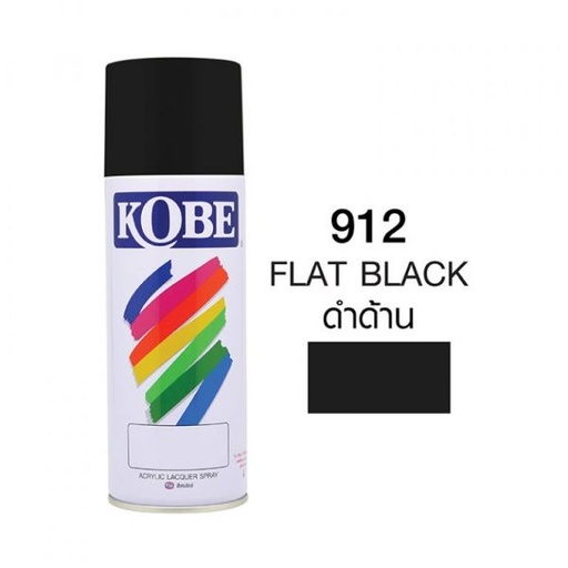 [colr0079] สีสเปรย์KOBE#0912 ดำด้าน